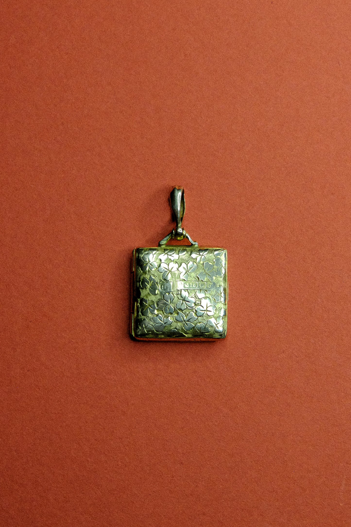 Antique Gold Clover Keep Safe Locket