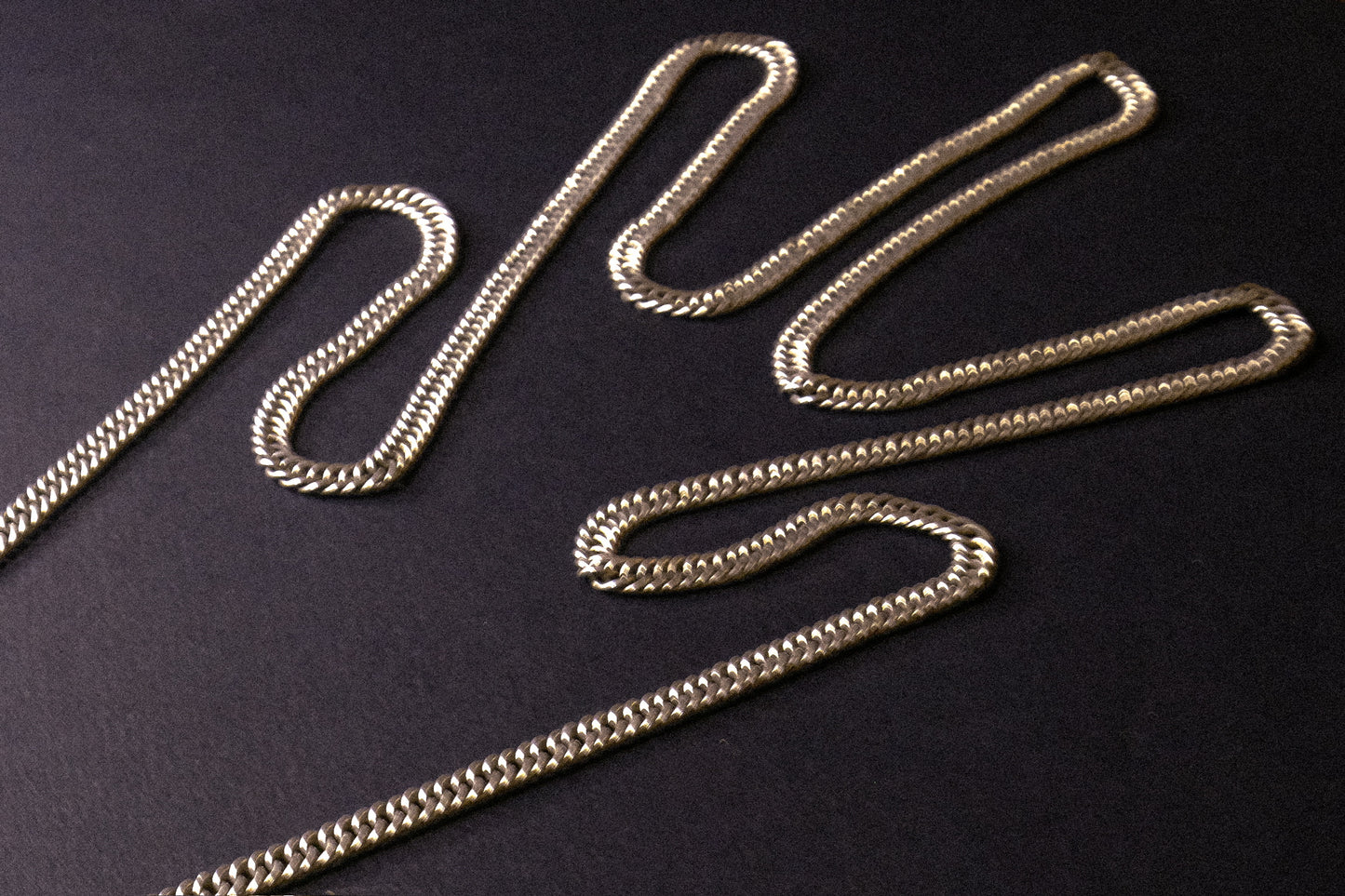 Antique Silver Long Guard Chain Necklace