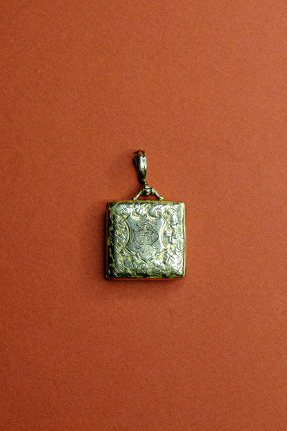 Antique Gold Clover Keep Safe Locket