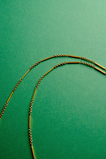 Vintage Gold Fancy Link & Bar Chain Necklace