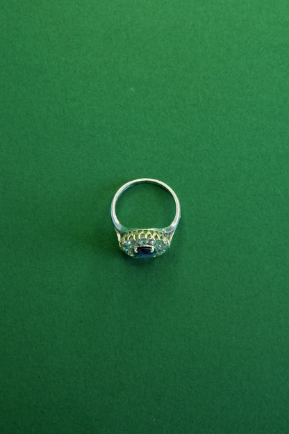 Sapphire & Diamond Cluster Ring